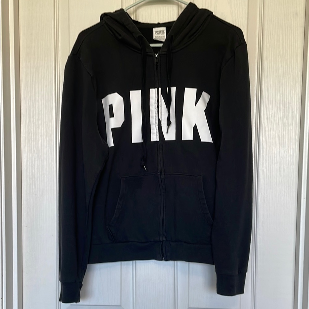 PINK Victoria's Secret Black Zip-Up Hoodie